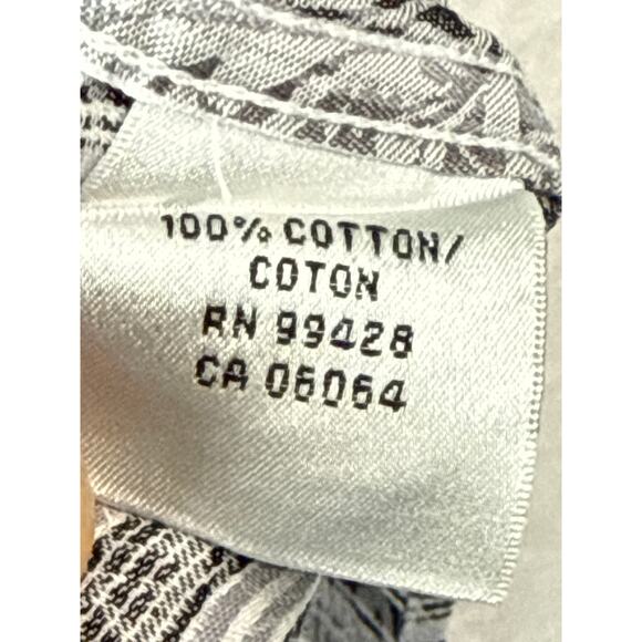 Bugatchi Uomo Shirt Men Size Large Black Paisley Stripe 100% Cotton Button Down - Picture 4 of 7